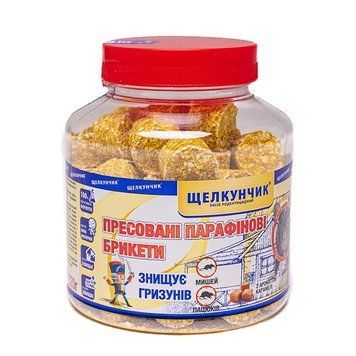 Родентицид Щелкунчик (Лускунчик) жовтий брикет (карамель) ПЕТ пляшка 320 г PD-006 фото